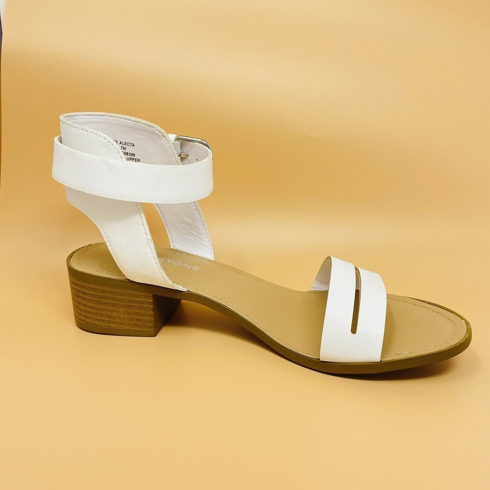 Sun + Stone Alecta Faux Leather Strappy Sandal Womans Shoes SZ 7 M